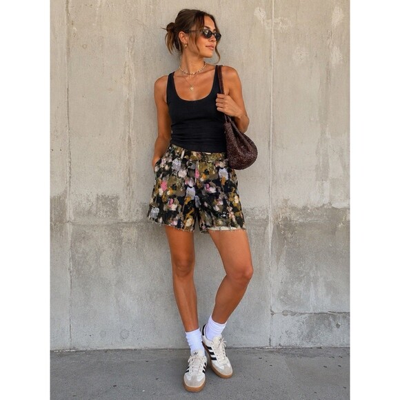 Pilcro Denim - Anthropologie Pilcro Ultra High Rise Relaxed Carpenter Cut Shorts Womens Size 30